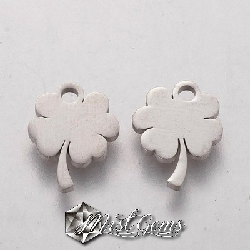 Pandant - din inox "Trifoi cu Patru Foi" -12x9x1mm 