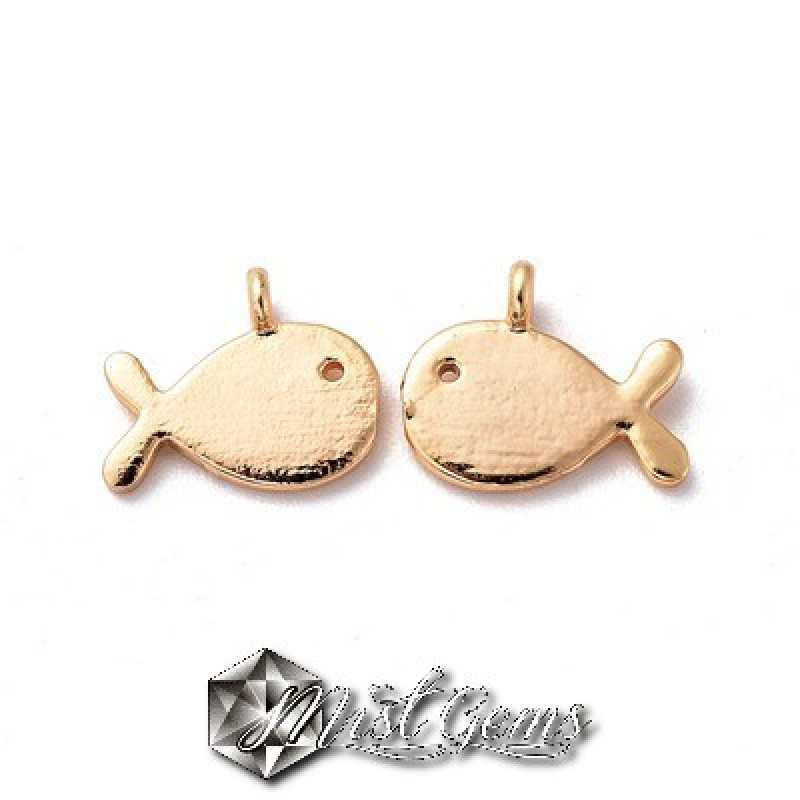 Pandant -"Peste" din alama placata cu aur 18k -10mm 