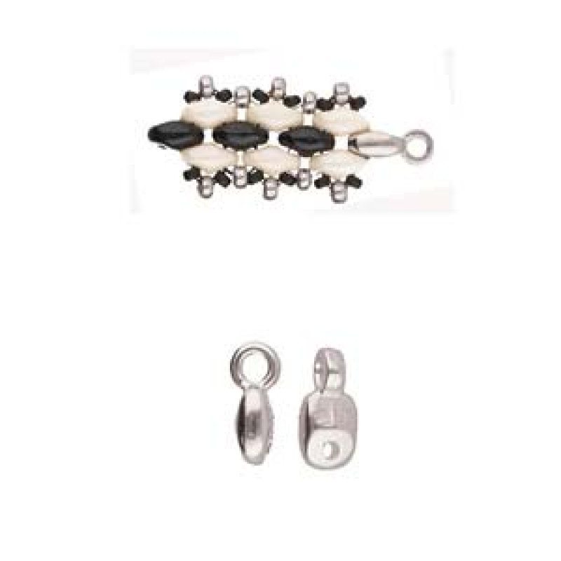 Terminatii Cymbal VOURKOTI,placate cu argint 925 pentru margele SUPERDUO-2 buc