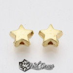 Margele Acrilice Stea 3D Aurii -6.5mm-10 buc