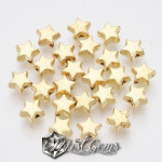 Margele Acrilice Stea 3D Aurii -6.5mm-10 buc