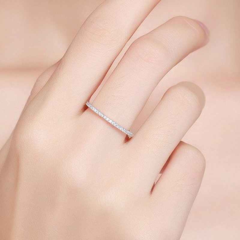 Inel din Argint 925 placat cu Rodiu si Cubic Zirconia -16mm
