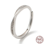 Inel din Argint 925 placat cu Rodiu si Cubic Zirconia Ajustabil