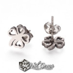 Cercei Trifoi din Inox 9X8,5mm,Argintii
