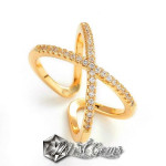 Inel Inox reglabil cu Cubic Zirconia,placat cu aur 18k.
