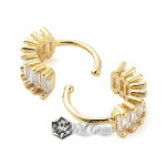 Cercei Ear-Cuff din Inox Auriu cu Cubic Zirconia-1buc