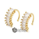 Cercei Ear-Cuff din Inox Auriu cu Cubic Zirconia-1buc