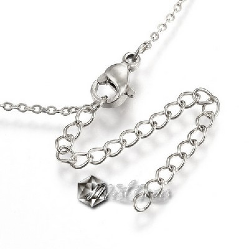 Colier Inox cu Pandant cu Cubic Zirconia Argintiu
