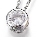 Colier Inox cu Pandant cu Cubic Zirconia Argintiu