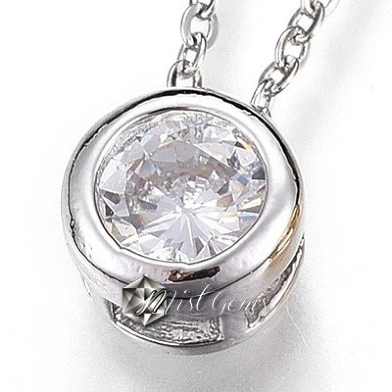Colier Inox cu Pandant cu Cubic Zirconia Argintiu