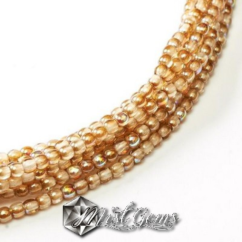 Sfere Sticla-Crystal Brown Rainbow-2mm-50 buc.