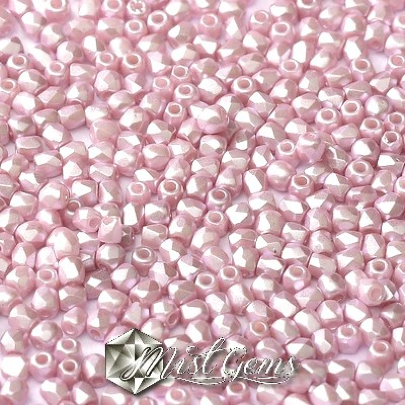 Margele Fire Polished 2mm Alabaster Pastel Light Rose-50 buc