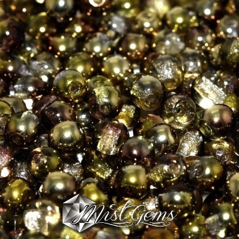 Sfere Sticla-Crystal Sunny Magic Gold-4mm-50 buc,