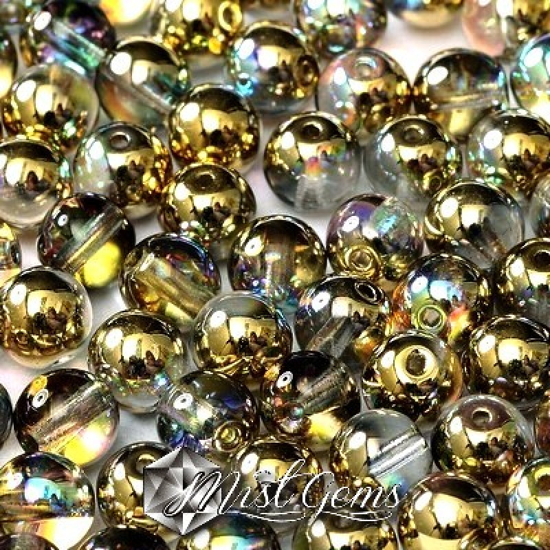 Sfere Sticla-Crystal Golden Rainbow-4mm-30 buc.