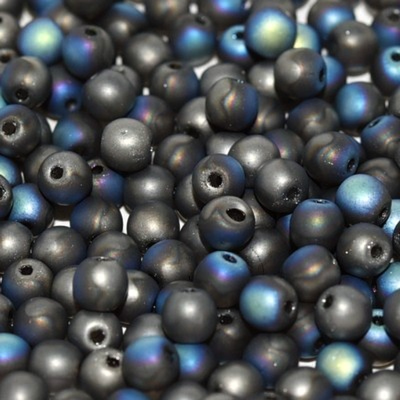 Sfere Sticla Crystal Glittery Graphite Matte-4mm-50buc.