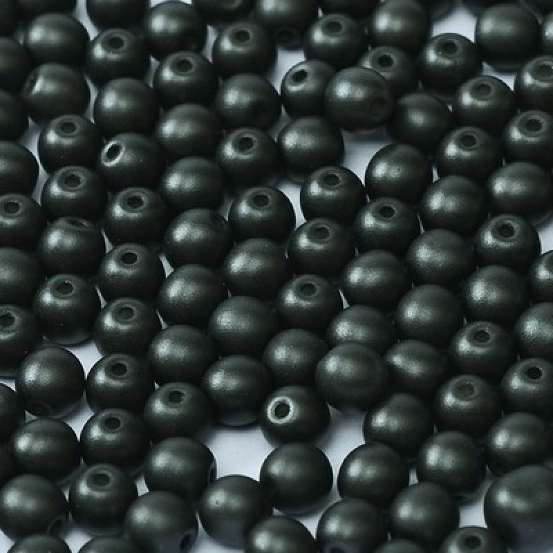 Sfere Sticla-Alabaster Metallic Black-4mm-50 buc.