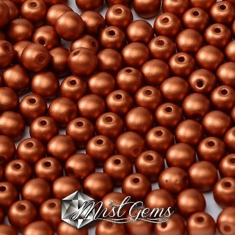 Sfere Sticla-Metallic Copper-4mm-50 buc.