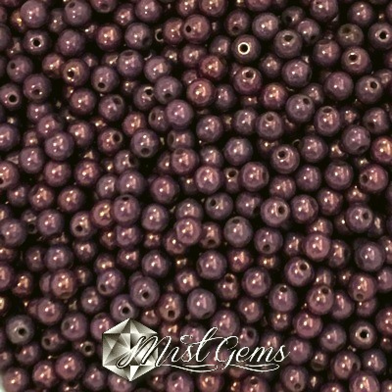 Sfere Sticla-Chalk White Lila Vega Luster-4mm-50 buc.