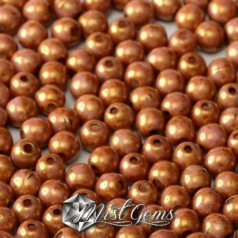 Sfere Sticla-Chalk White Roman Rose-4mm-50 buc.