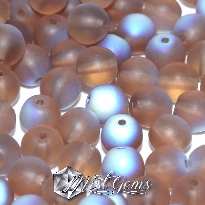 Sfere Sticla-Smoke Topaz AB Matted-4mm-50 buc