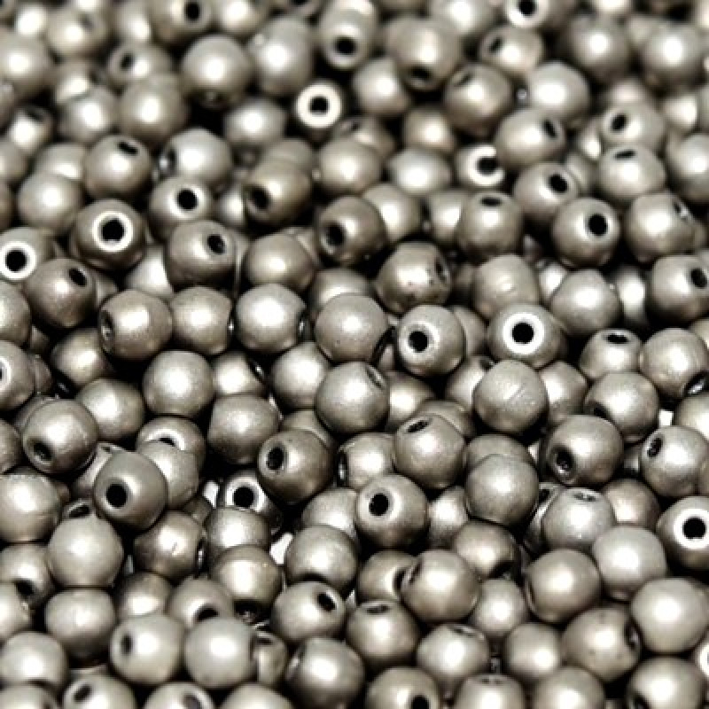 Sfere Sticla-Jet Full Argentic Matted-4mm-50 buc.