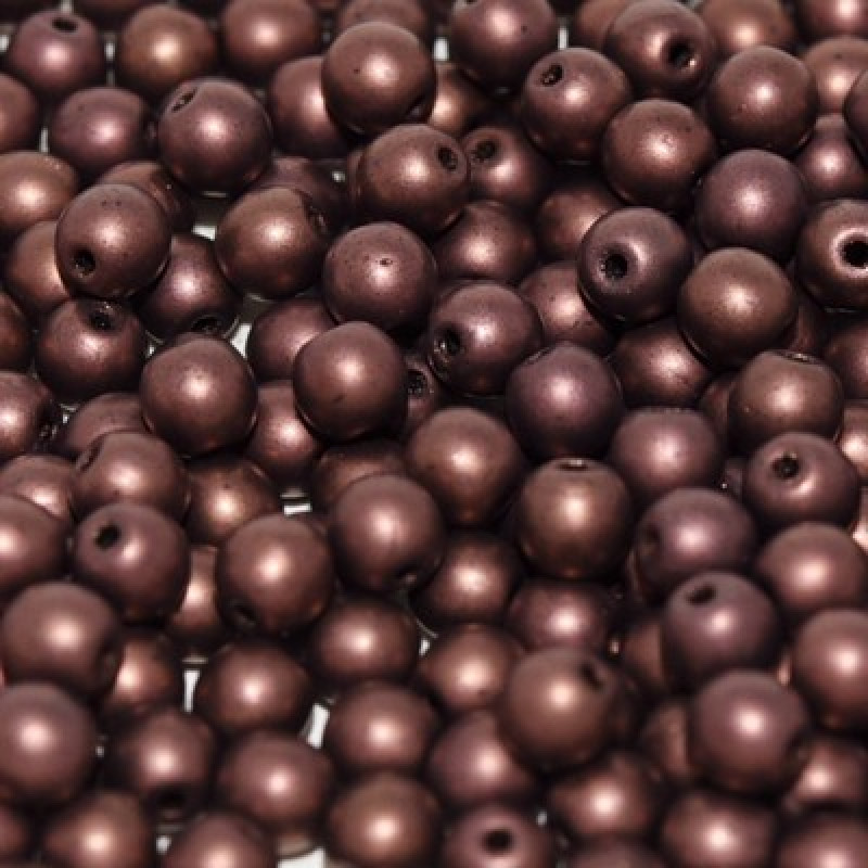 Sfere Sticla-Jet Brown Lila Vega Luster-4mm-50 buc.