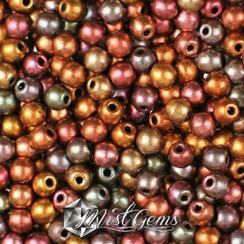 Sfere Sticla-Purple Iris Gold-4mm-50 buc.