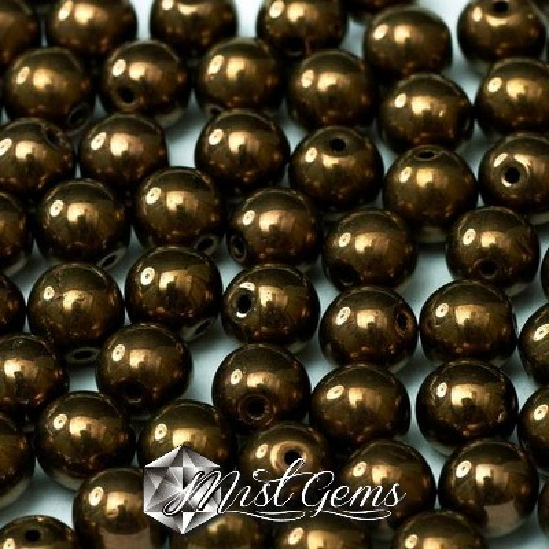 Sfere Sticla Jet Bronze-4mm-50 buc.
