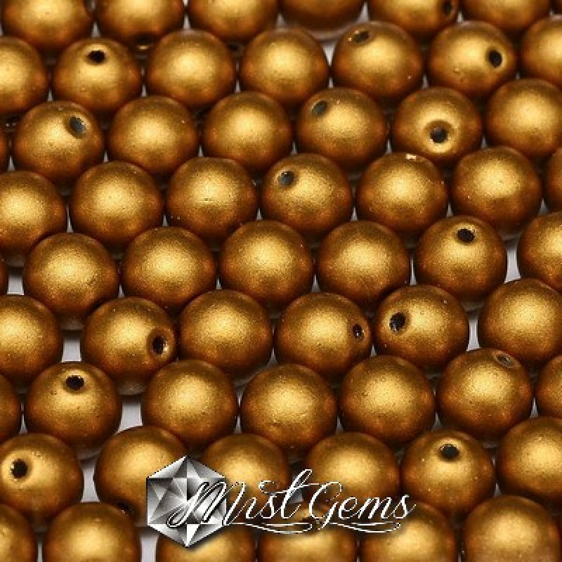 Sfere Sticla-Brass Gold-3mm-50 buc