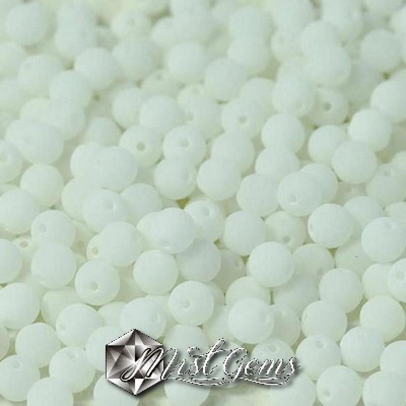 Sfere Sticla- Alabaster White-3mm-50 buc.