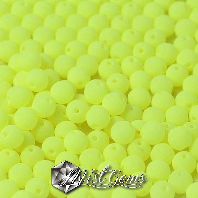 Sfere Sticla- Alabaster Soft Yellow-3mm-50 buc.