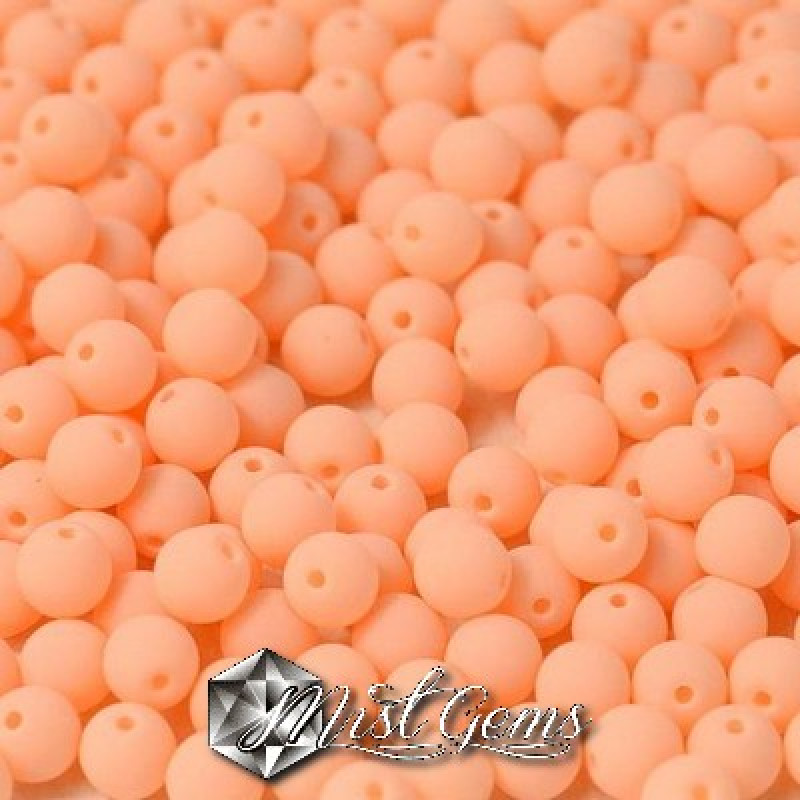 Sfere Sticla- Alabaster Soft Orange-3mm-50 buc.