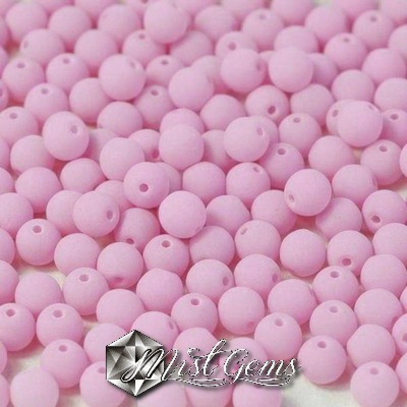Sfere Sticla- Alabaster Soft Magenta-3mm-50 buc.