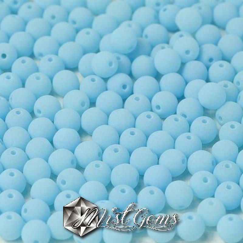 Sfere Sticla- Alabaster Sky Blue-3mm-50 buc.