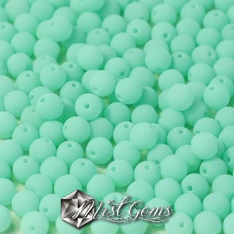 Sfere Sticla- Alabaster Soft Turquoise-3mm-50 buc.