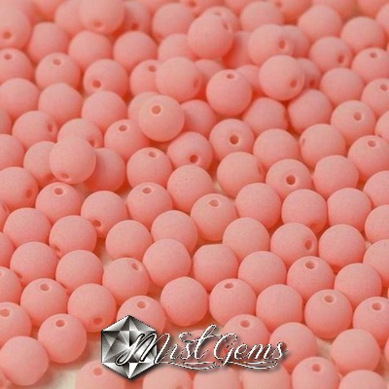 Sfere Sticla- Alabaster Soft Coral-3mm-50 buc.