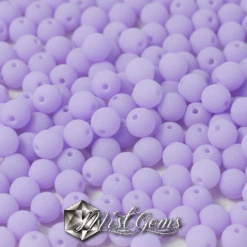 Sfere Sticla- Alabaster Soft Violet-3mm-50 buc.