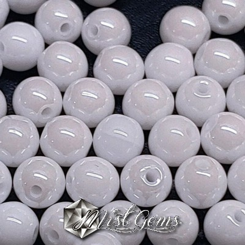 Round Lustered 3 mm Chalk White Shimmer-50 buc.
