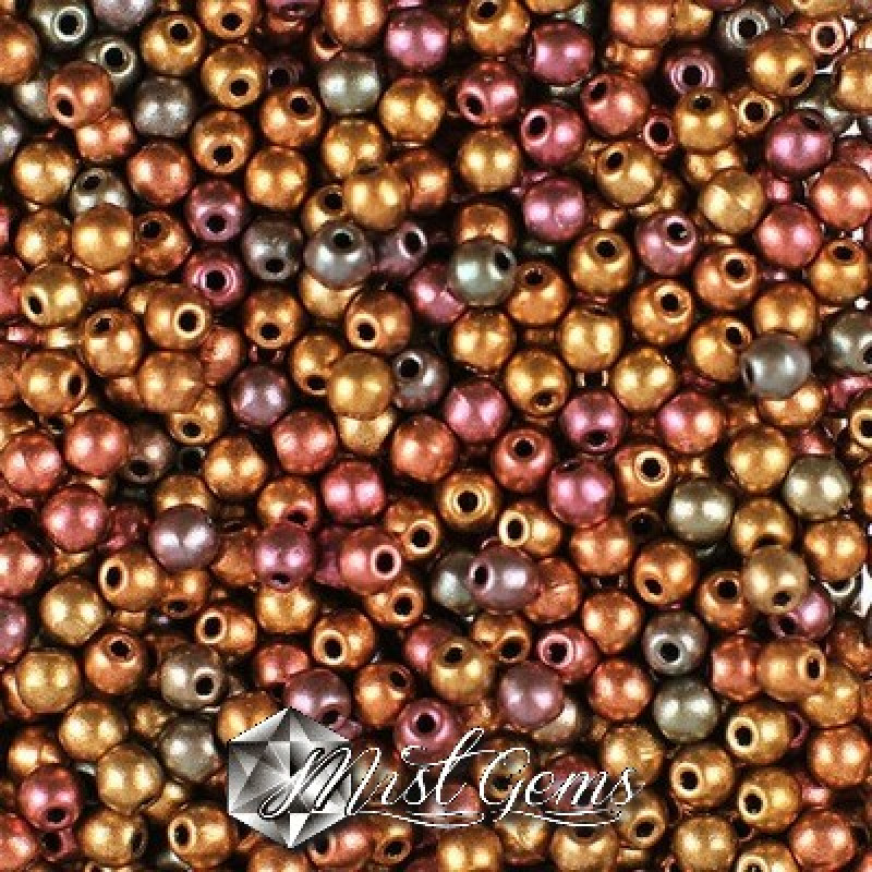Sfere Sticla- Purple Iris Gold-3mm-50 buc.