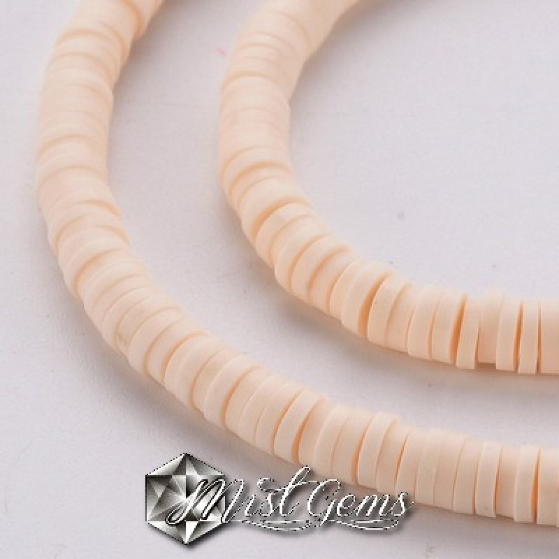 Discuri din argila polimerica-vinil-4mm,roz puf de piersica