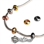 Margele Aurii din Alama cu Cauciuc Siliconic in Interior Placate cu Aur 24k-3X2.5mm-1 buc.