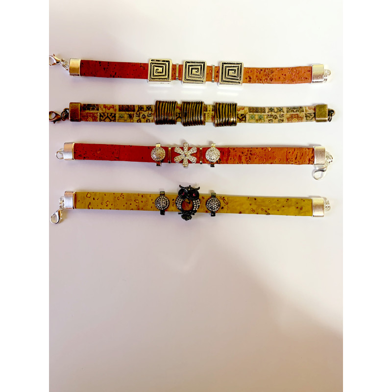 Slider Buton Aur Roz Placat cu Cubic Zirconia-Pentru Banda 