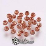 Sfere Striate Placate cu Aur Roz Diametrul 4mm  -10 buc