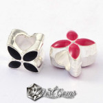 Margele Metalice cu Gaura Larga cu Email 10X10X8mm