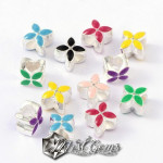 Margele Metalice cu Gaura Larga cu Email 10X10X8mm
