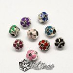 Margele Metalice cu Gaura Larga cu Email 10X11mm