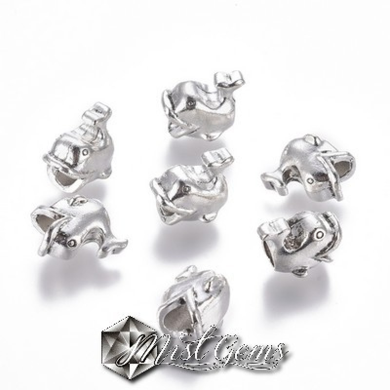 Margele Metalice cu Gaura Larga Delfin 12x14x10mm-1 buc.