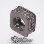 Margele Patrate cu Gaura Larga cu Cubic Zirconia -7.5mm-1 buc.