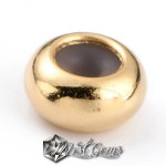Rondele Aurii din Alama cu Cauciuc Siliconic in Interior Placate cu Aur 24k-6X3mm-1 buc.