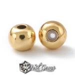 Margele Aurii din Alama cu Cauciuc Siliconic in Interior Placate cu Aur 24k-4X3mm-1 buc.